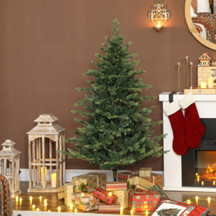 Sapin de Noël artificiel H.150cm épicéa grand réalisme 1202 branches piètement métal pliable vert