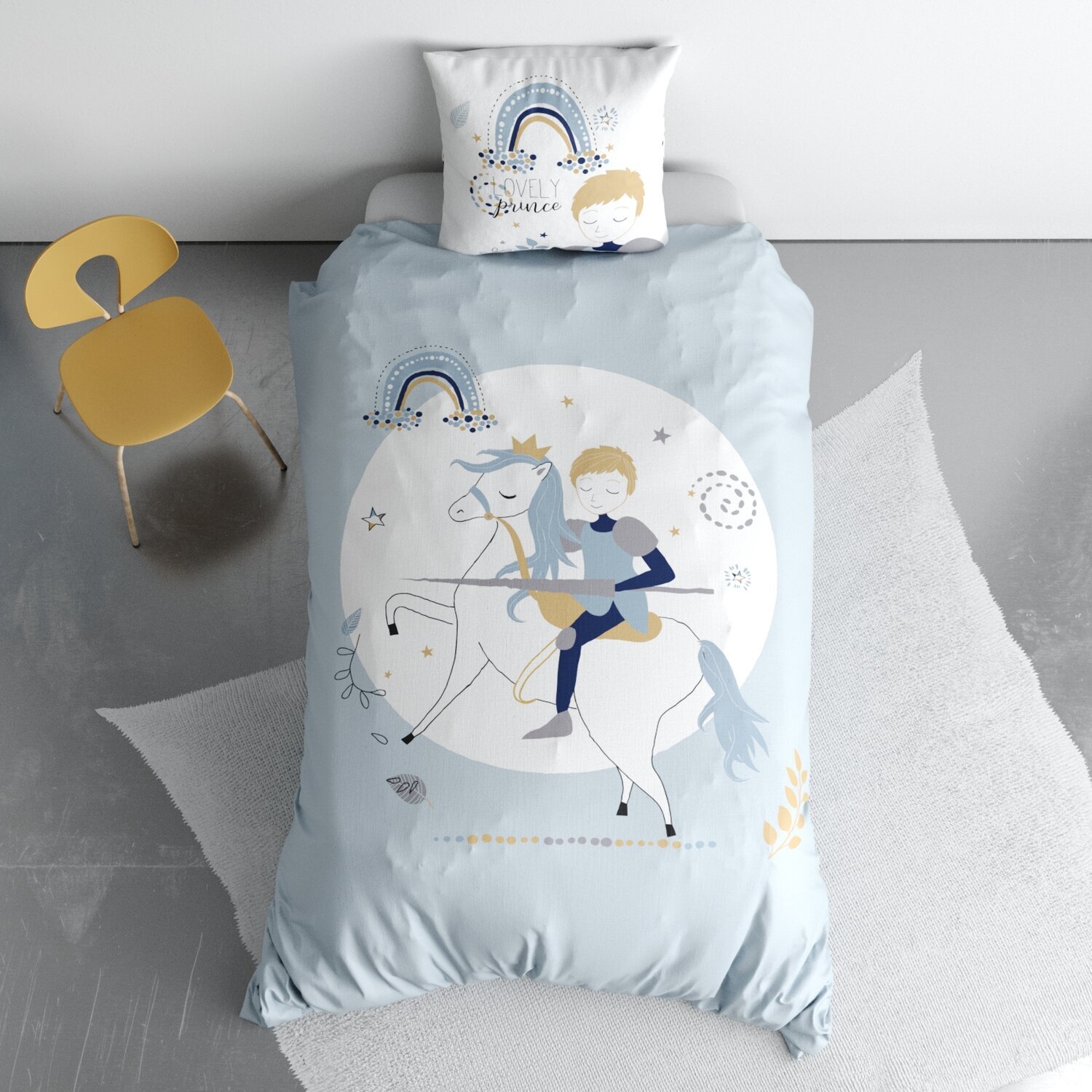Parure housse de couette 100% coton classique 47fils lovely prince