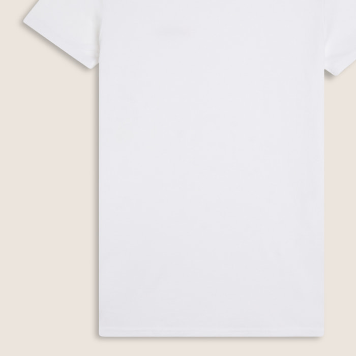 T-shirt Uomo Regular Fit in Jersey Melangé con Logo Bicolore