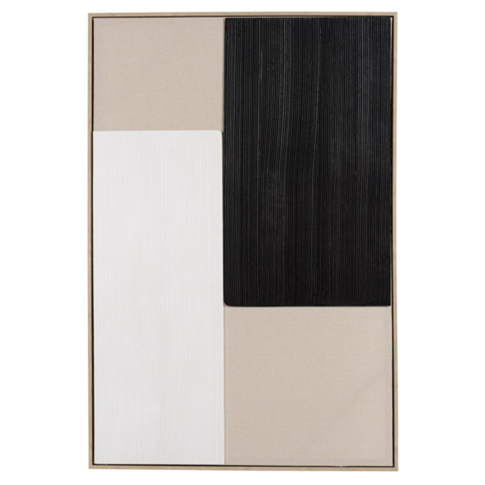 HOMER - Décoration murale 83x123cm mix matières, cadre bicolore