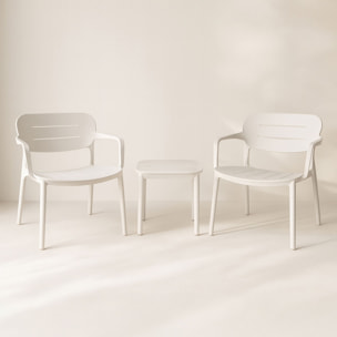 Salon de jardin en polypropylène blanc SUNSET