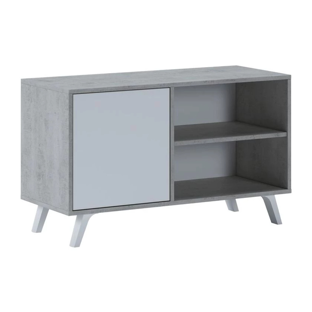 Mueble TV Wind 100 Gris cemento - Blanco Artik (Blanco Mate)