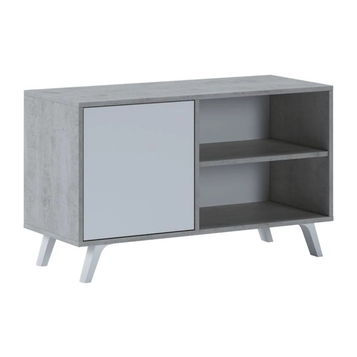 Mueble TV Wind 100 Gris cemento - Blanco Artik (Blanco Mate)