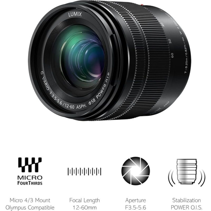 Objectif pour Hybride PANASONIC 12-60mm f3.5-5.6 ASPH