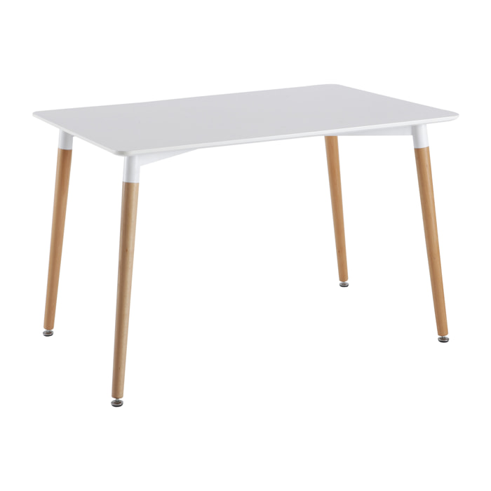 TABLE BLANCHE RECTANGULAIRE 115X75CM