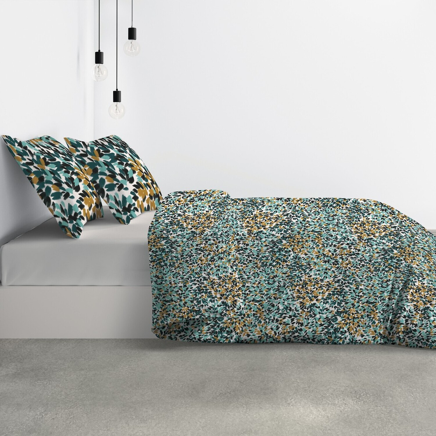 Parure De Couette 3pcs avec Taies oreiller 100% Coton Bio 57 Fils/cm2-telma