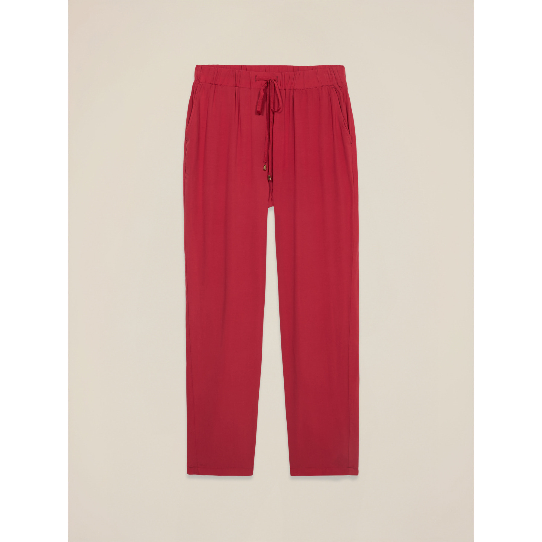 Oltre - Pantaloni fluidi in viscosa - Rosso