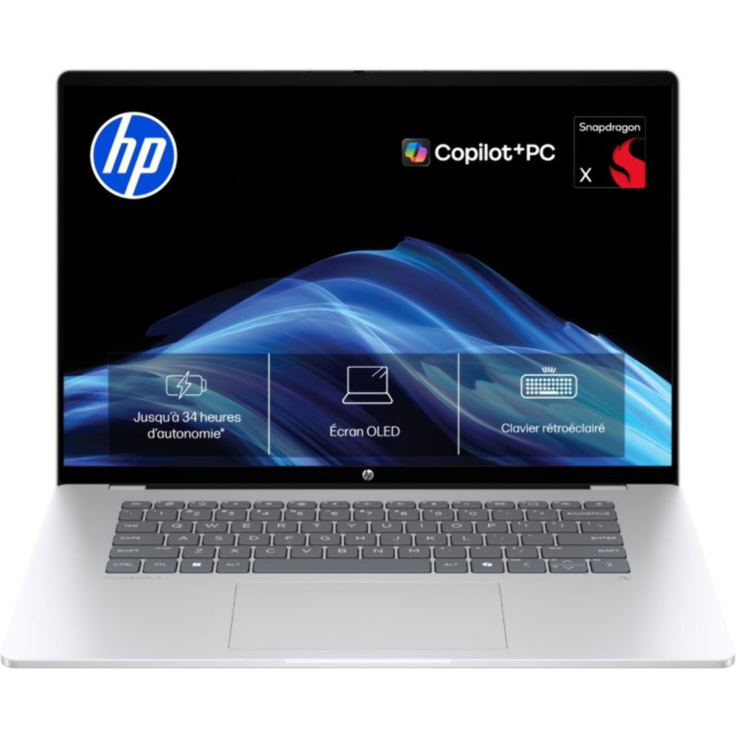 Ordinateur portable HP OmniBook 5 16-bf0005nf 16 pouces OLED Snapdragon X 16 Go RAM LPDDR5x SSD 512 Go Copilot+PC