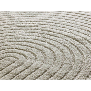 VERONA Alfombra geométrica con relieve en color crema, varias medidas disponibles.