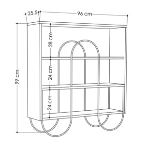 Mueble de roble con 100% tablero aglomerado rechapado en melamina.