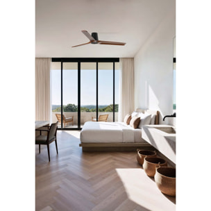 HEYWOOD TUB L Ventilatore a soffitto nero/noce