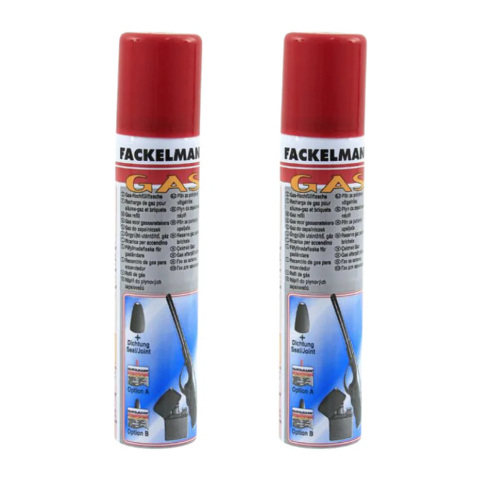 Lot de 2 recharges de gaz 90 ml Fackelmann Tecno