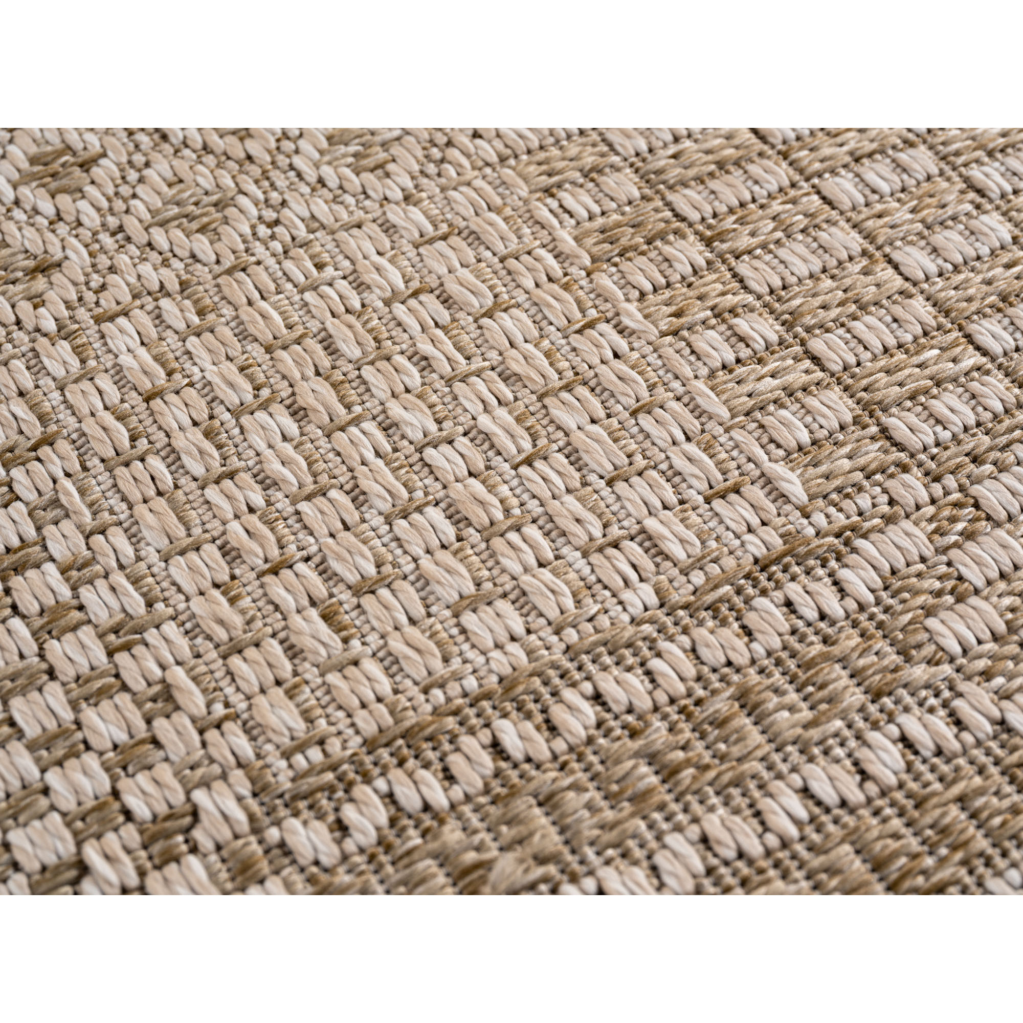 NEREA - Tapis intérieur/extérieur beige, design damier