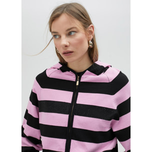 Felpa in maglia con cappuccio