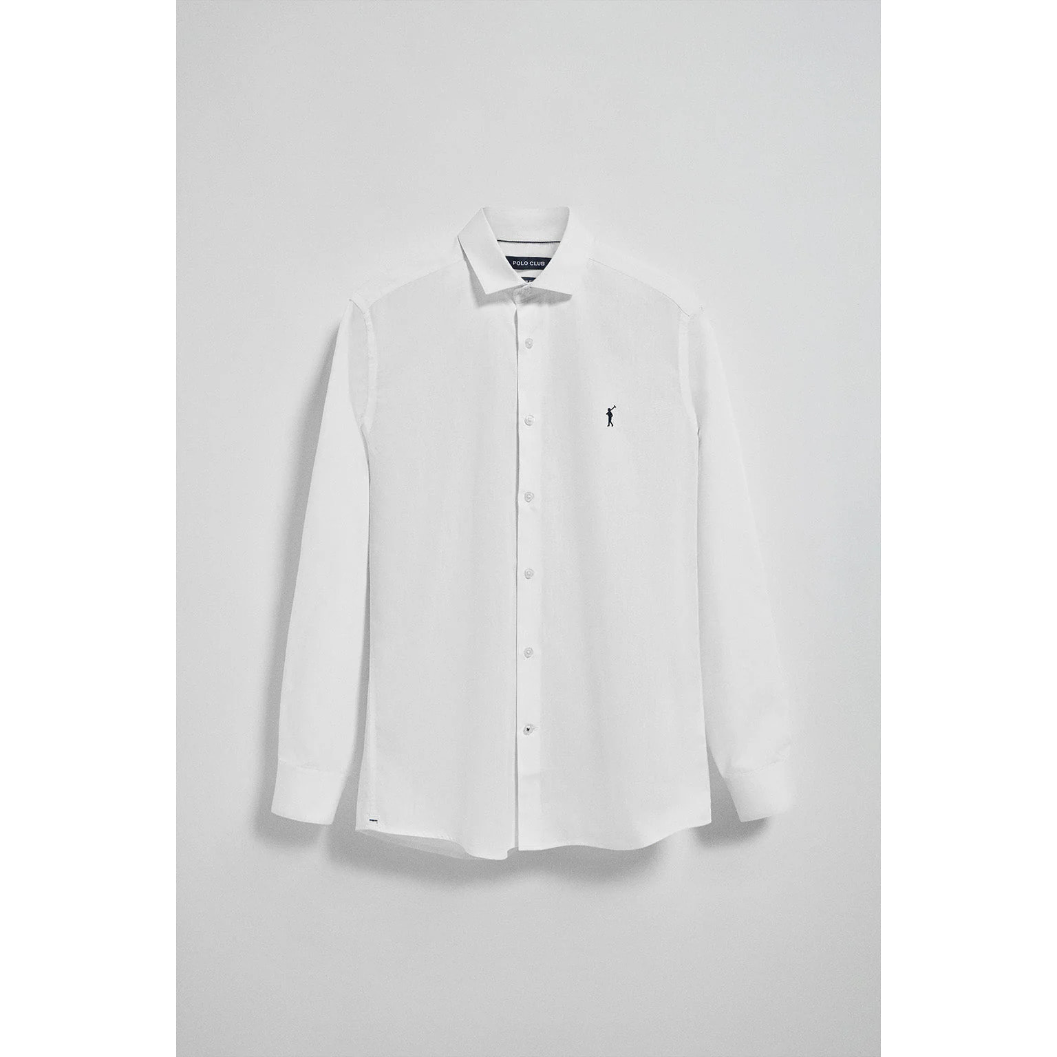 Camisa slim de popelín blanca con logo bordado Rigby Go