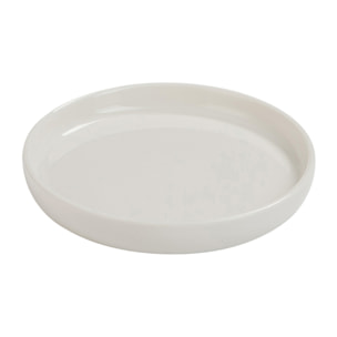 J-Line assiette mini rebord - porcelaine - blanc - 12 pcs