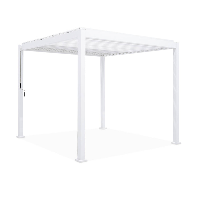 Pergola bioclimatique aluminium blanc Triomphe 3x3 m lames orientables