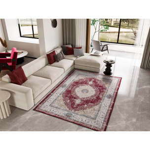 NEILA Alfombra vintage plegable en rojo, varias medidas disponibles