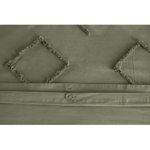Parure housse de couette coton vert