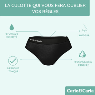 Culotte menstruelle T38 convenant aussi aux fuites légères - noire