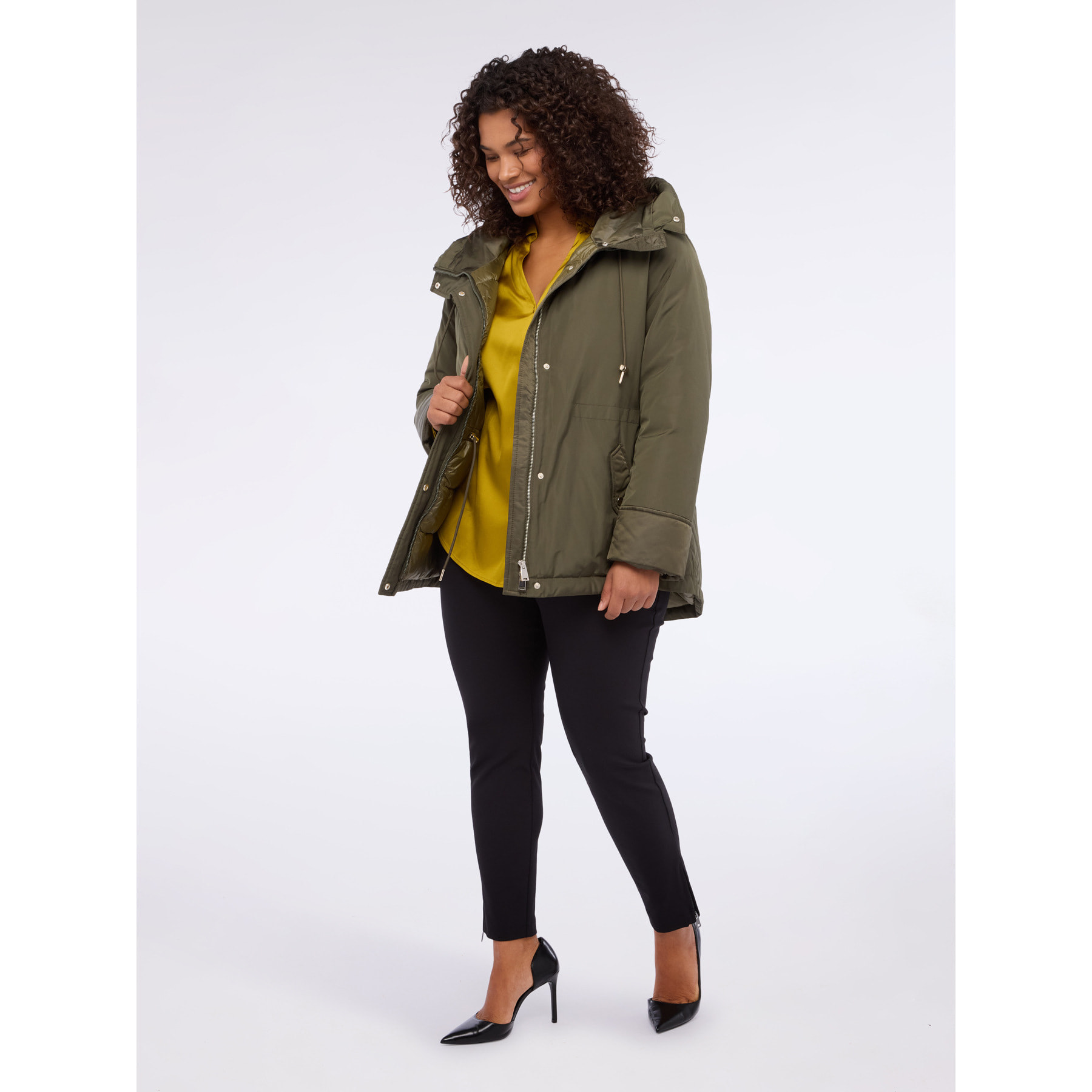 Fiorella Rubino - Parka con capucha de peluche - Verde militare