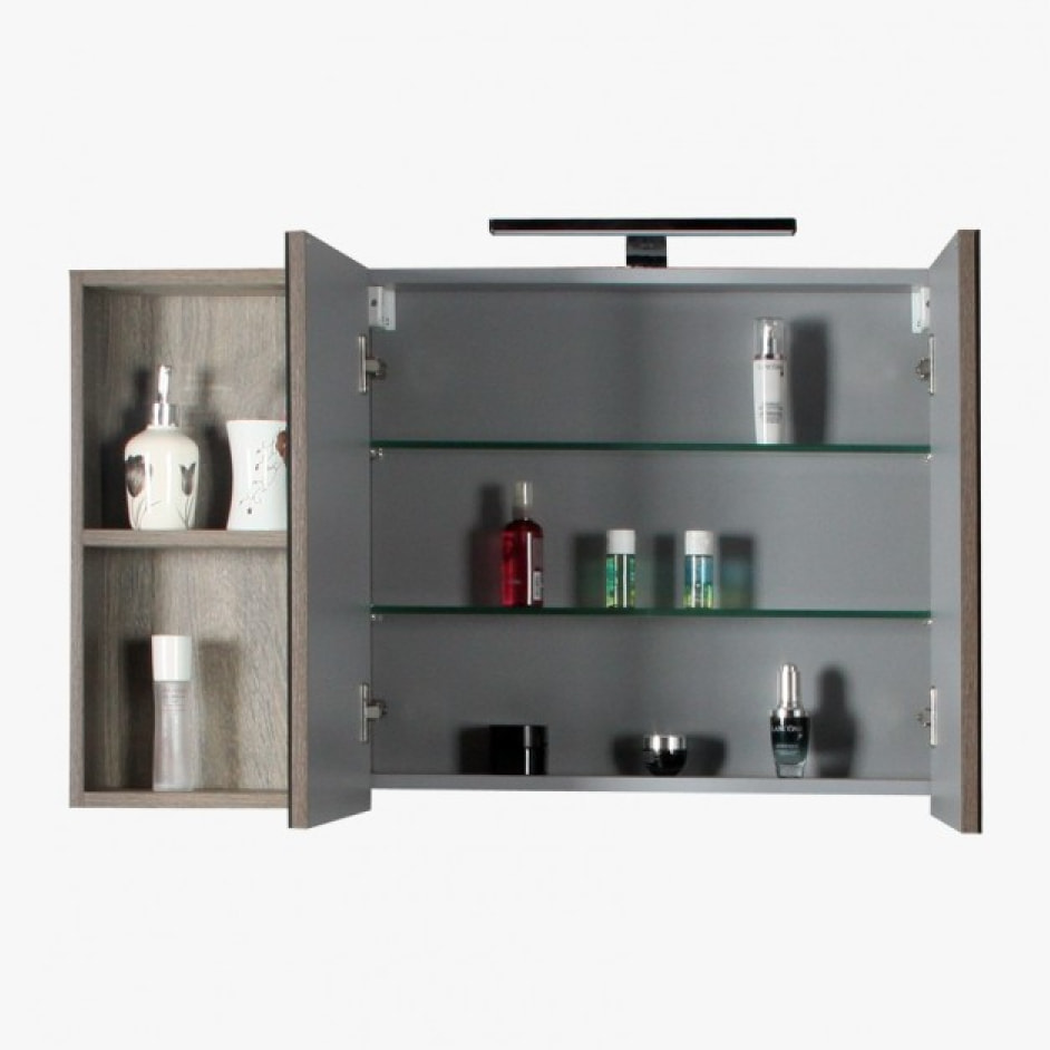 Armoire de toilette 90 cm gris Aquasun