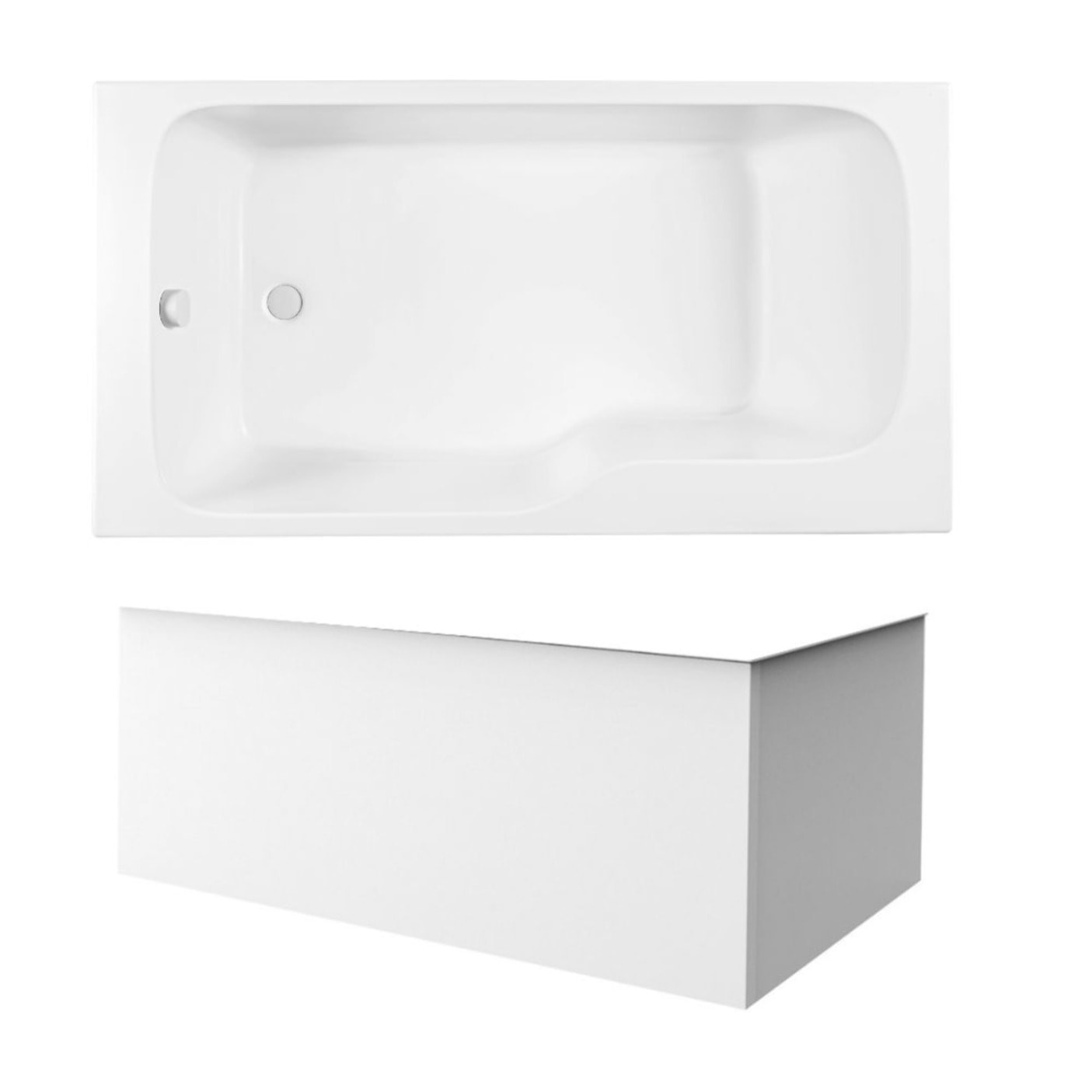 Pack baignoire bain douche 160 x 85 Malice version gauche + tablier en angle