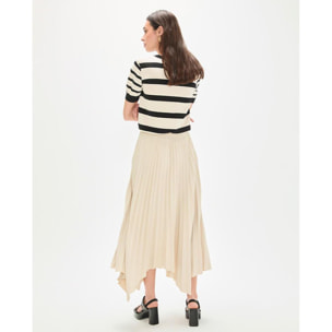 Gonna plissettata asimmetrica