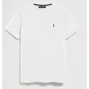 Camiseta blanca con cuello redondo y bordado Rigby Go