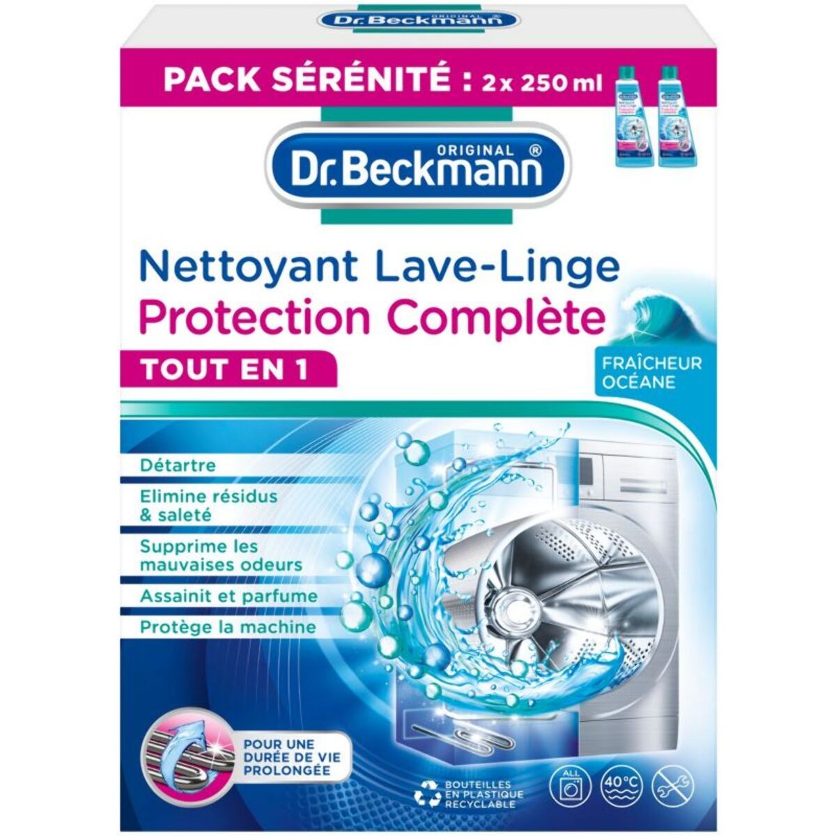 Nettoyant lave linge DR BECKMANN Protection Complète Duo Pack 2x250ml
