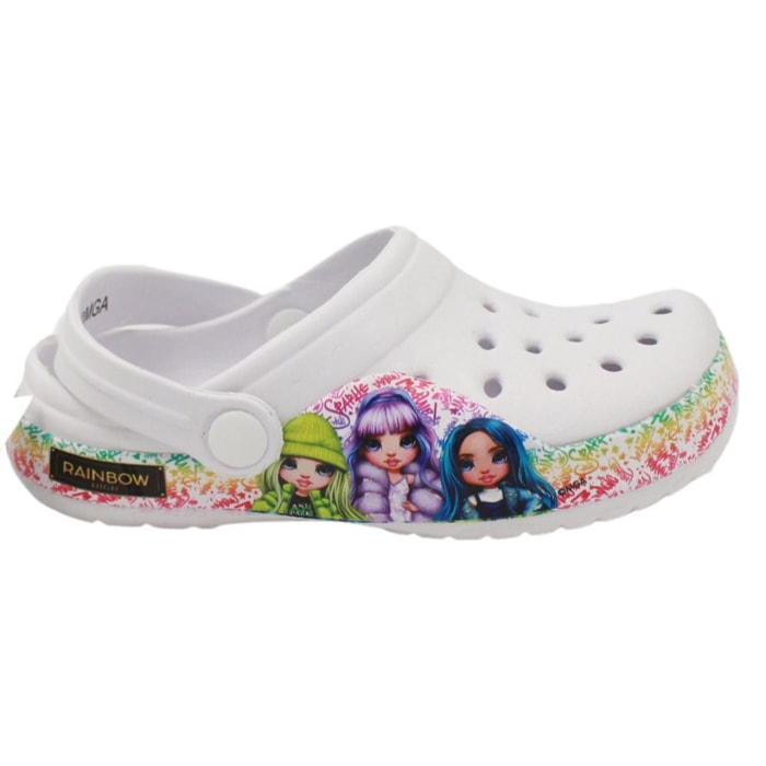 Ciabatta chiusa Rainbow High Bianca Lei Easy Shoes Bianco