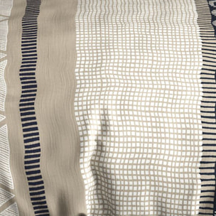 Parure housse de couette imprimé 100% coton - nairobi - beige