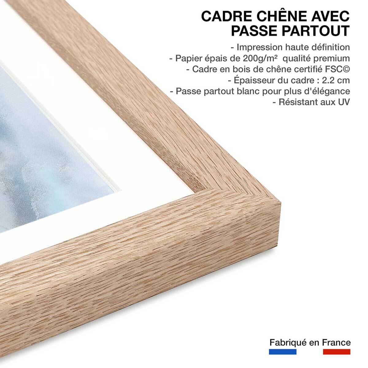 Poster cold moutain Affiche + cadre en bois - Chêne