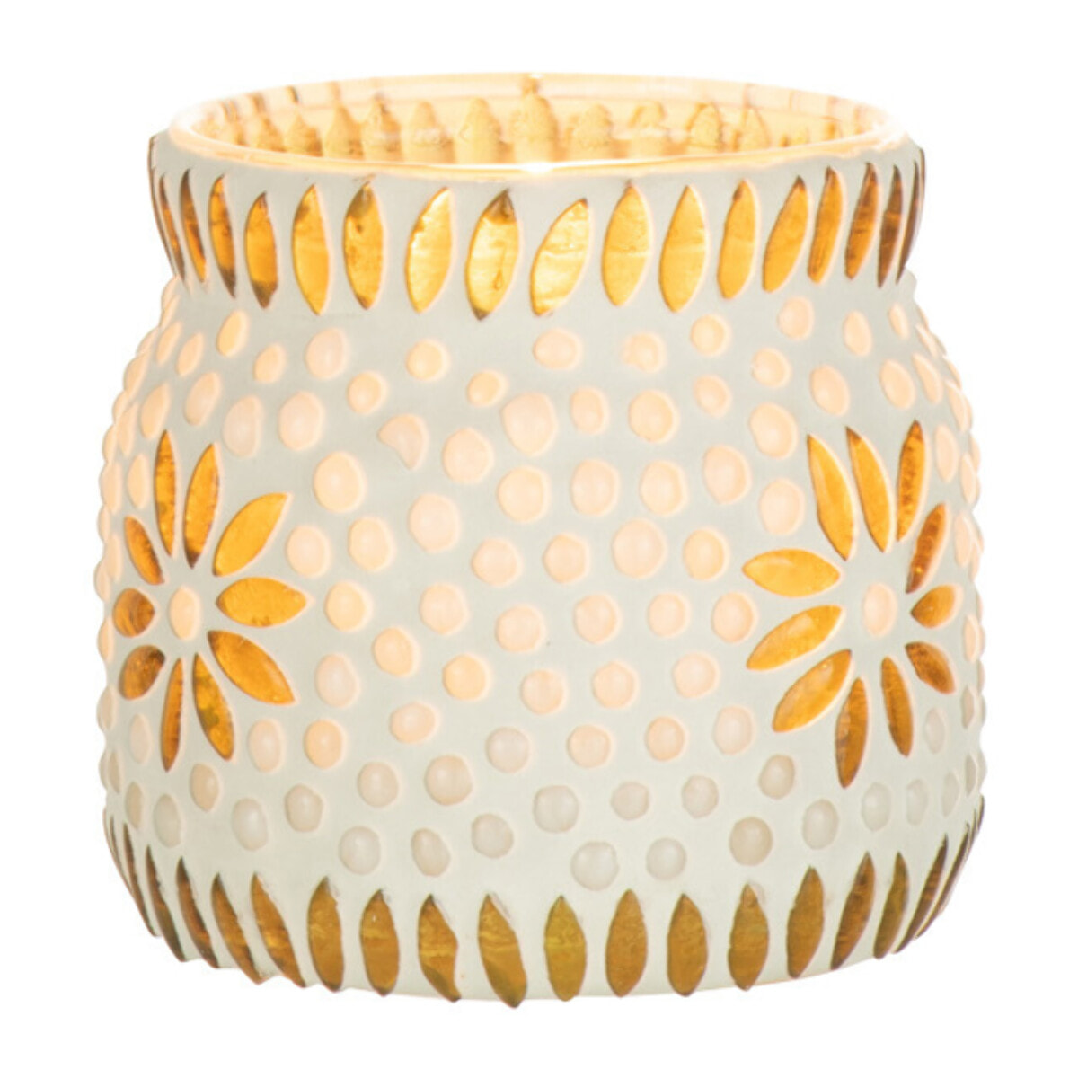 J-Line bougeoir Bram - verre - jaune - medium - 4 pcs