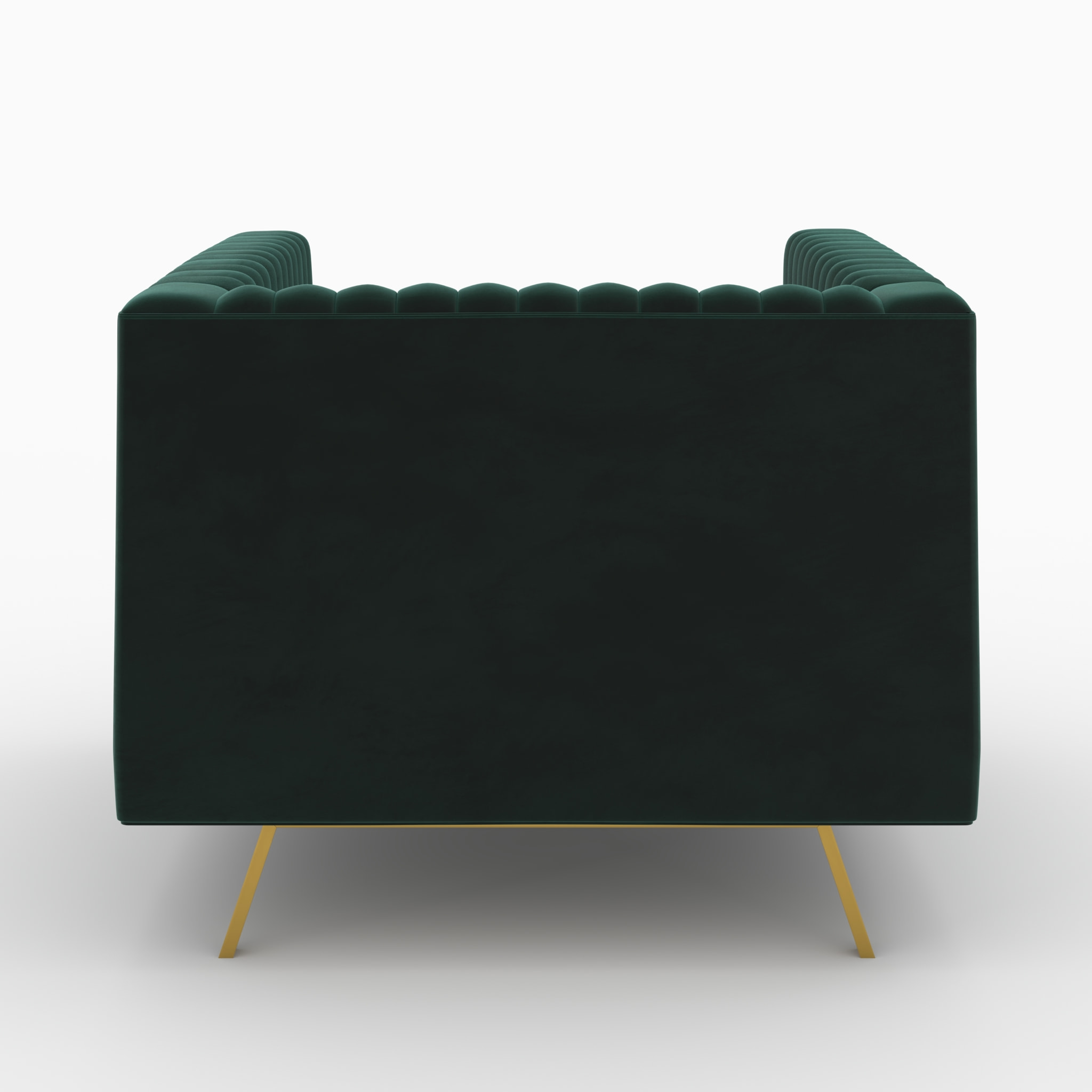 Ensemble canapé et fauteuil en velours vert 3 places - Gatsby