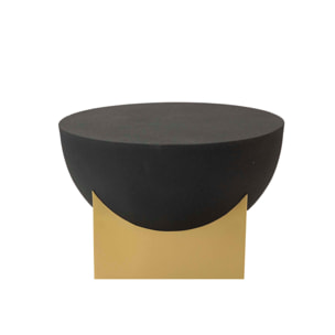 Mesa Centro Metal Dorado Negro Amala 51x51x43 Cm