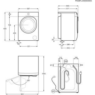 Lave linge séchant hublot ELECTROLUX EW7IW4285BW