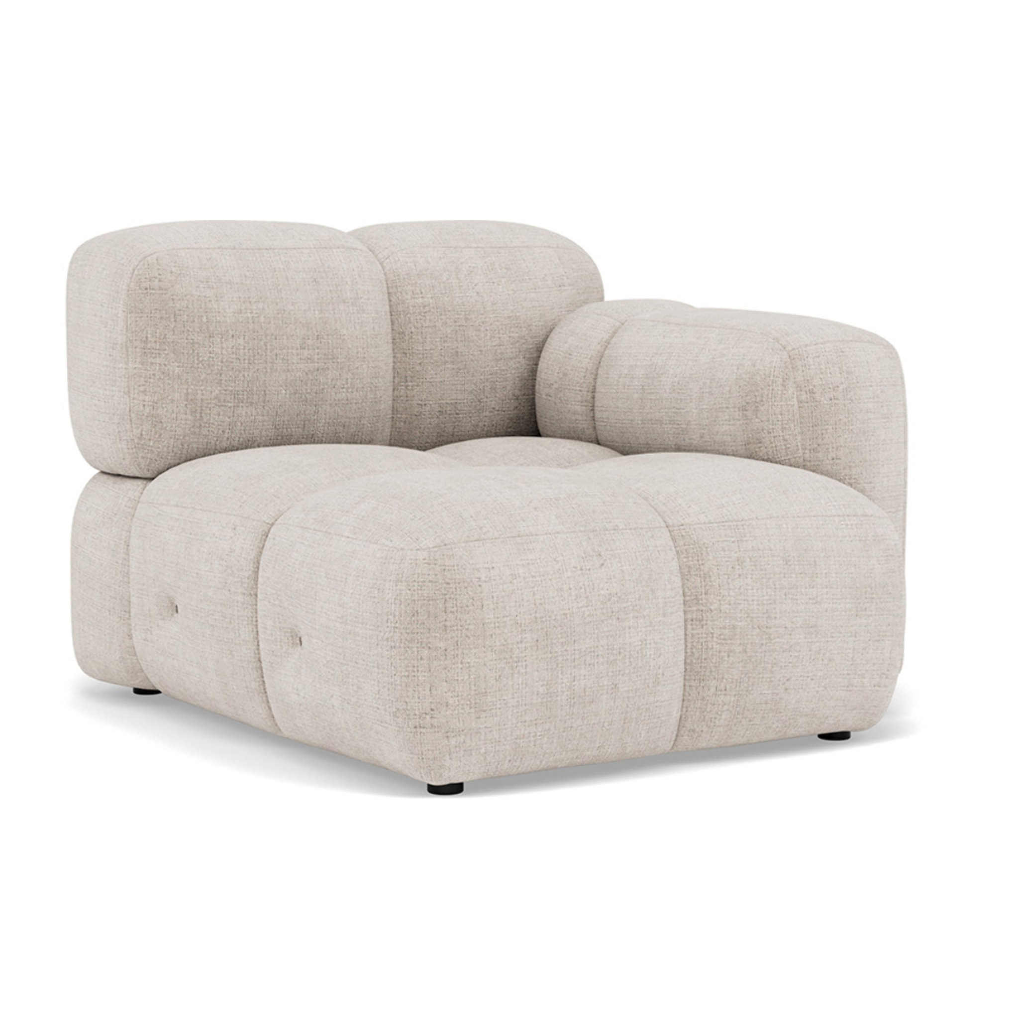 Grace - module d'assise droit en velours texturé - Beige