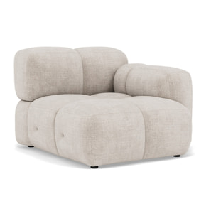 Grace - module d'assise droit en velours texturé - Beige