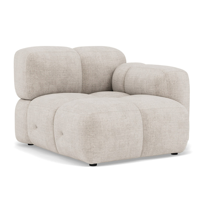 Grace - module d'assise droit en velours texturé - Beige