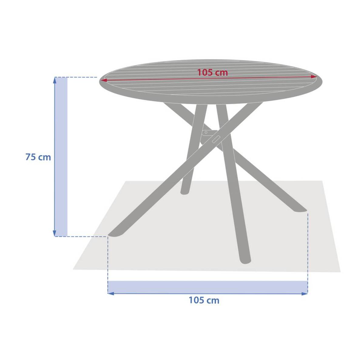 Table de jardin 4 places Nebullia D105cm argile