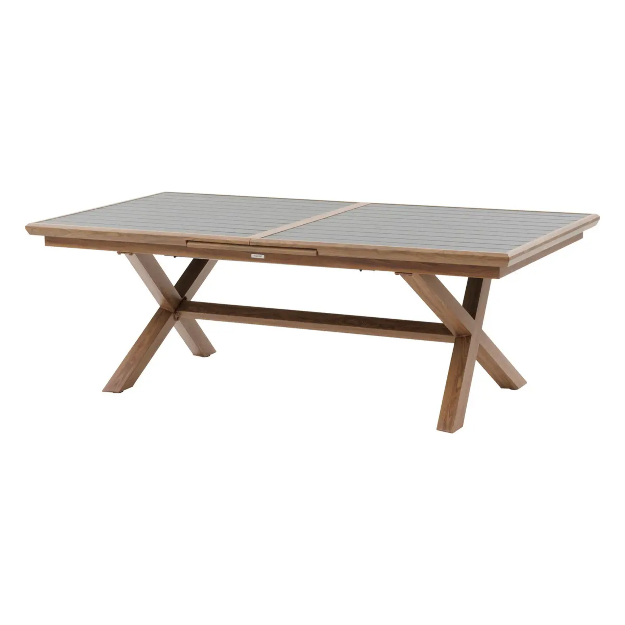 Table de jardin extensible "Axiome" graphite & honey 10 places en aluminium
