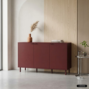 Buffet décor bois et métal 3 portes 120cm ELLIE