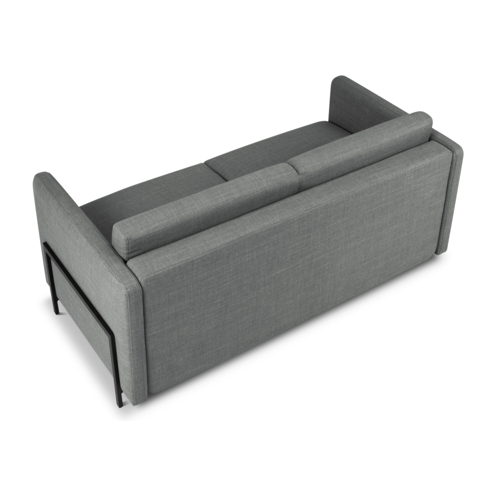 Canapé convertible "Yanis" 2 places en tissu structurel gris