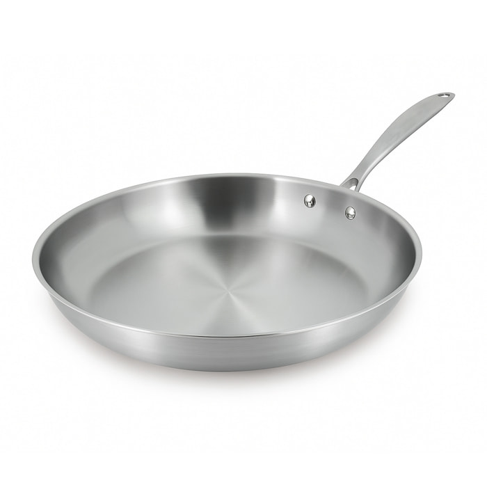 Poêle en acier inoxydable 32cm - fait en France - tous feux TRIPLY