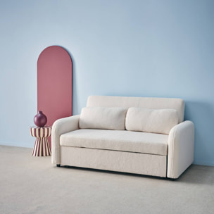 Canapé convertible arrondi 2 places  bouclette  LINO