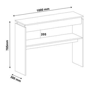 Consola TACRE - estante inferior - blanco - 100x30x78,5cm