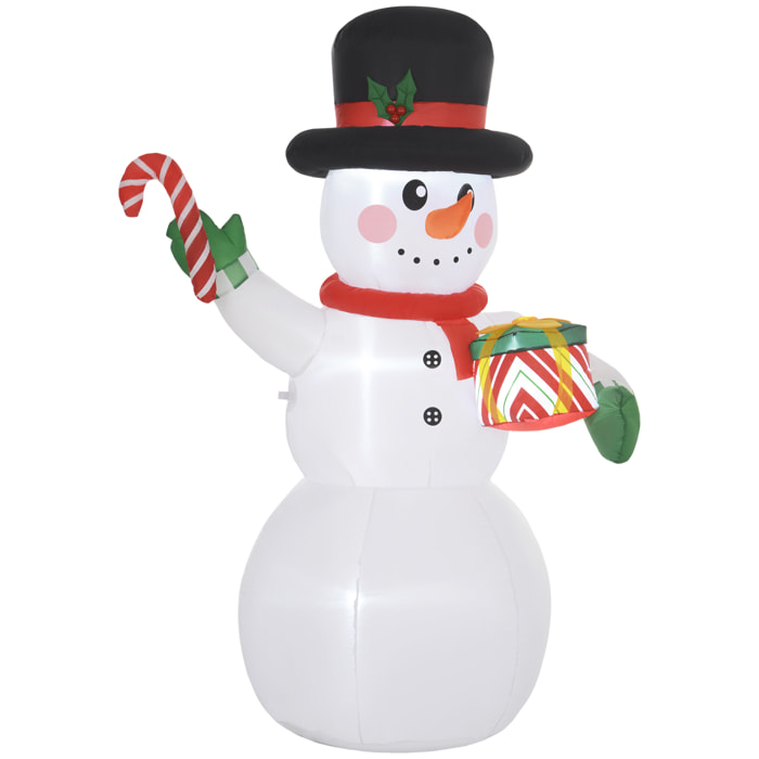 Bonhomme de neige gonflable de Noël de 180 cm avec lumières LED, matériel fixation et souffleur, décoration de Noël pour l'intérieur et l'extérieur résistant aux intempéries IP44