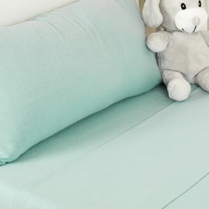 Jogo de lençóis flanela verde tiffany cama bebé