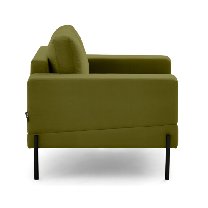 Isaure - fauteuil en velours - Vert Olive